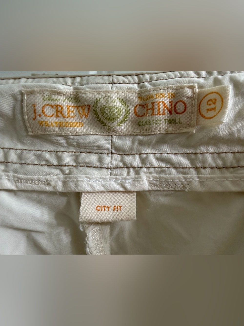 J. Crew Cream Chino City Fit Pants Cropped Vintage Y2K Size 12 - Picture 2 of 10